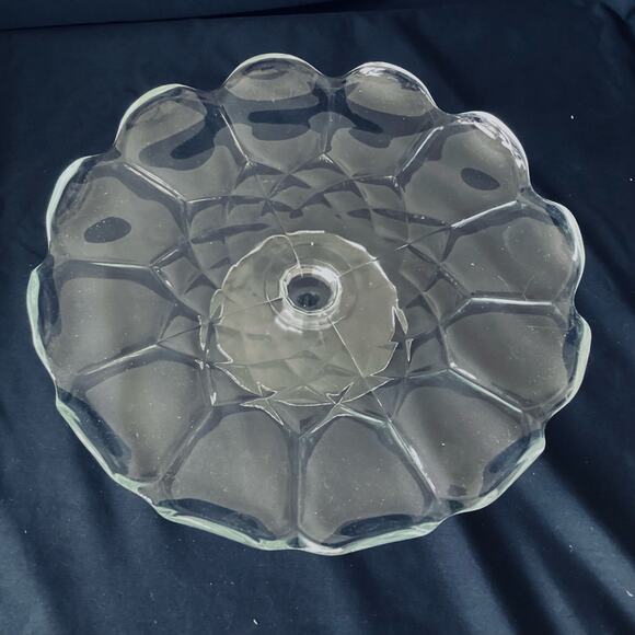 Vintage Large Clear Glass Pedestal Cake Plate - Picture 2 of 4